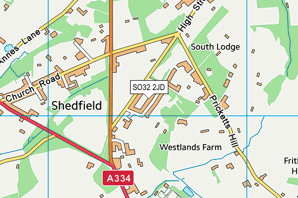 SO32 2JD map - OS VectorMap District (Ordnance Survey)