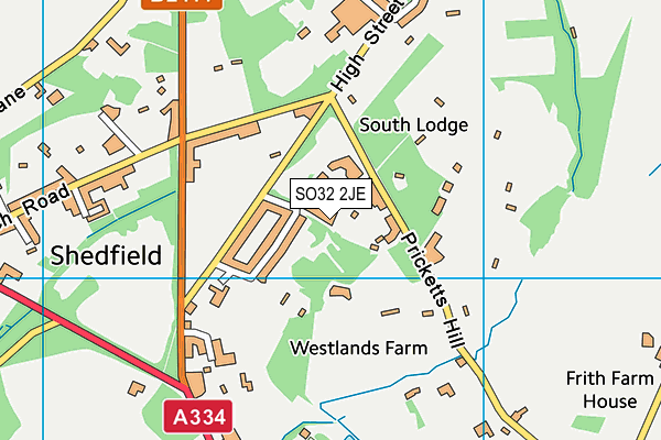 SO32 2JE map - OS VectorMap District (Ordnance Survey)