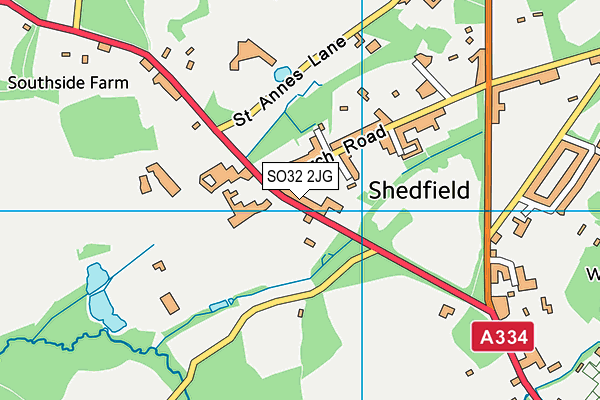 SO32 2JG map - OS VectorMap District (Ordnance Survey)