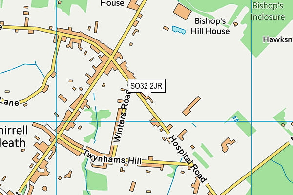 SO32 2JR map - OS VectorMap District (Ordnance Survey)