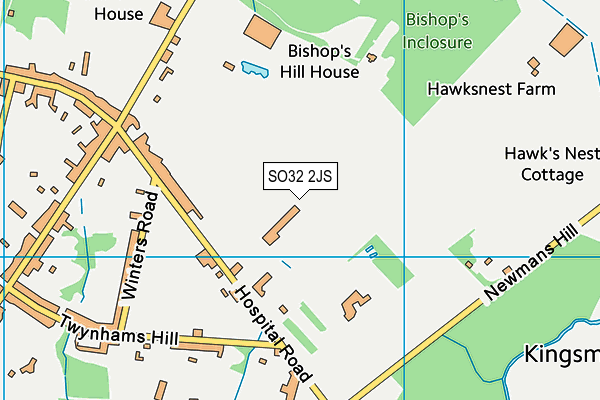 SO32 2JS map - OS VectorMap District (Ordnance Survey)