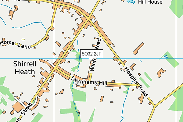 SO32 2JT map - OS VectorMap District (Ordnance Survey)