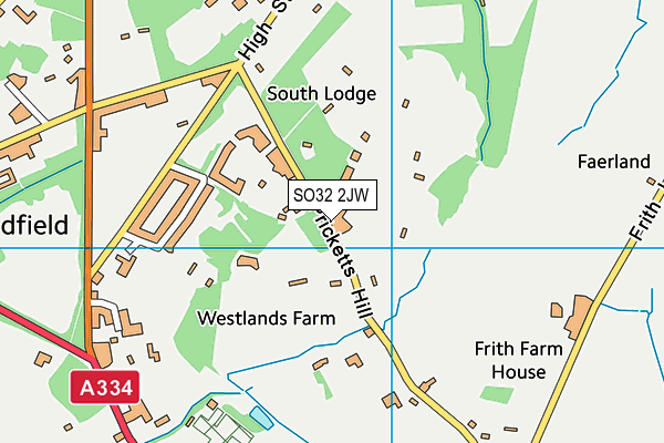 SO32 2JW map - OS VectorMap District (Ordnance Survey)