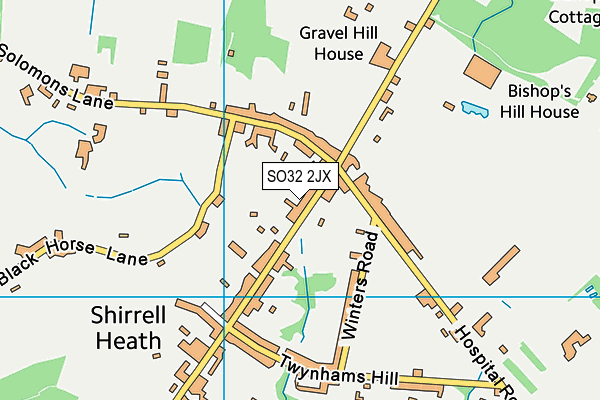 SO32 2JX map - OS VectorMap District (Ordnance Survey)