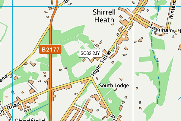 SO32 2JY map - OS VectorMap District (Ordnance Survey)