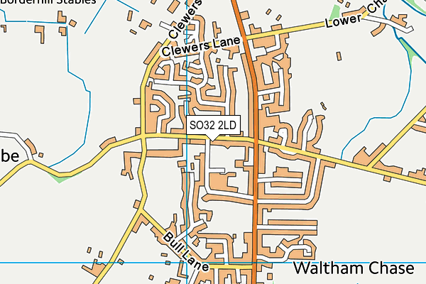 SO32 2LD map - OS VectorMap District (Ordnance Survey)