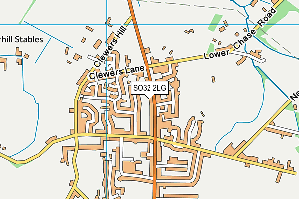 SO32 2LG map - OS VectorMap District (Ordnance Survey)