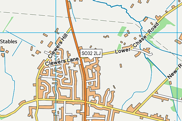 SO32 2LJ map - OS VectorMap District (Ordnance Survey)