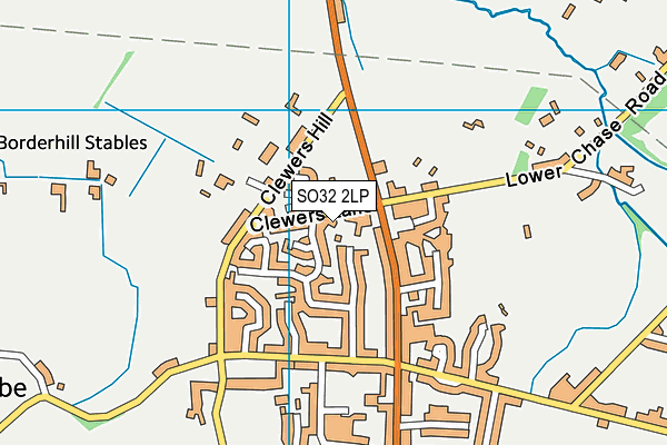 SO32 2LP map - OS VectorMap District (Ordnance Survey)