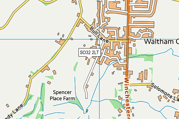 SO32 2LT map - OS VectorMap District (Ordnance Survey)