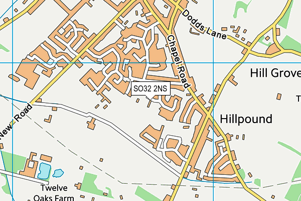 SO32 2NS map - OS VectorMap District (Ordnance Survey)