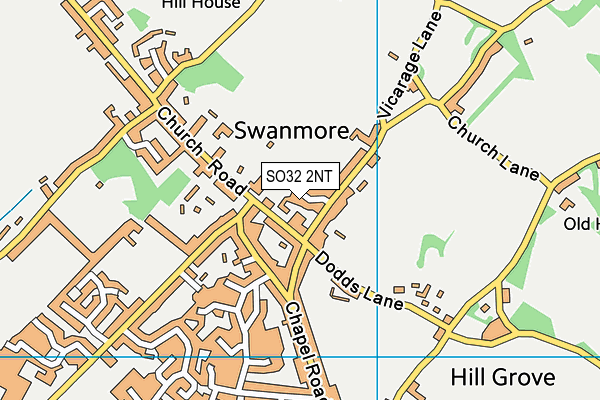 SO32 2NT map - OS VectorMap District (Ordnance Survey)