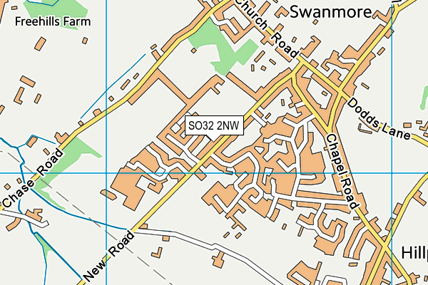 SO32 2NW map - OS VectorMap District (Ordnance Survey)