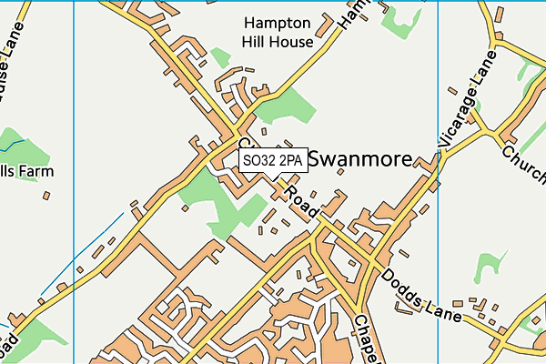 Swanmore Primary School map (SO32 2PA) - OS VectorMap District (Ordnance Survey)