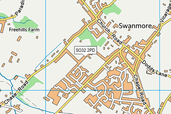 SO32 2PD map - OS VectorMap District (Ordnance Survey)