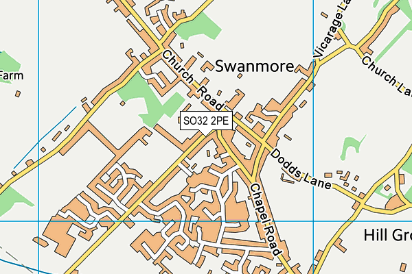 SO32 2PE map - OS VectorMap District (Ordnance Survey)