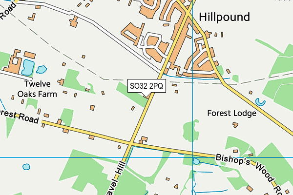 SO32 2PQ map - OS VectorMap District (Ordnance Survey)