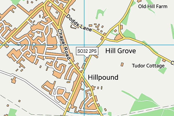 SO32 2PS map - OS VectorMap District (Ordnance Survey)