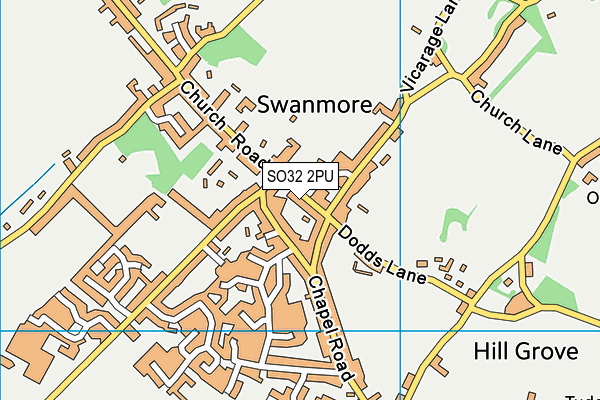 SO32 2PU map - OS VectorMap District (Ordnance Survey)