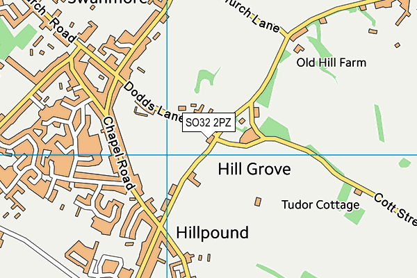 SO32 2PZ map - OS VectorMap District (Ordnance Survey)