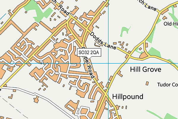 SO32 2QA map - OS VectorMap District (Ordnance Survey)