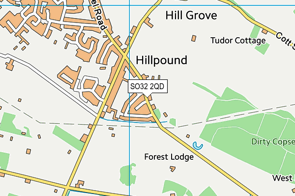 SO32 2QD map - OS VectorMap District (Ordnance Survey)