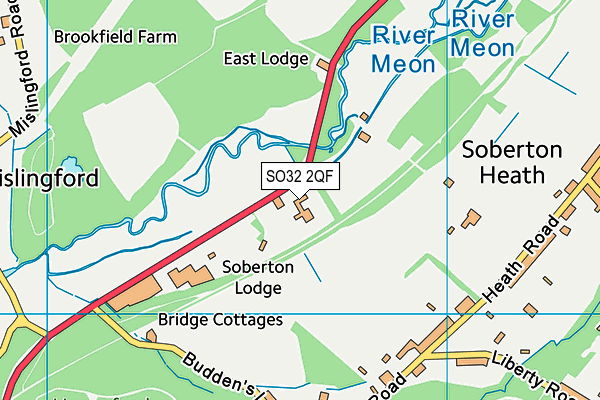 SO32 2QF map - OS VectorMap District (Ordnance Survey)