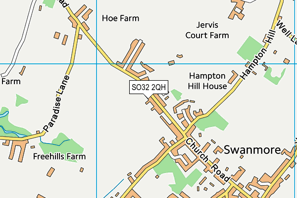 SO32 2QH map - OS VectorMap District (Ordnance Survey)