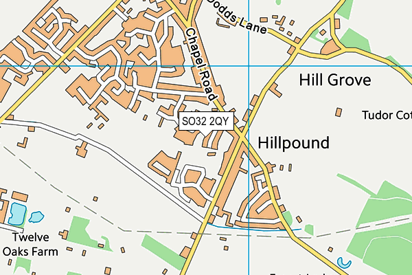 SO32 2QY map - OS VectorMap District (Ordnance Survey)