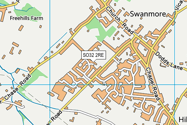 SO32 2RE map - OS VectorMap District (Ordnance Survey)