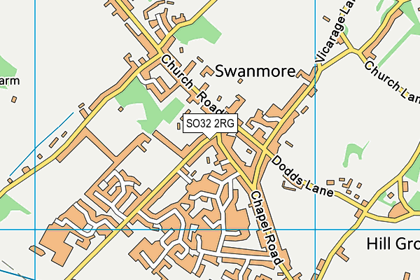 SO32 2RG map - OS VectorMap District (Ordnance Survey)