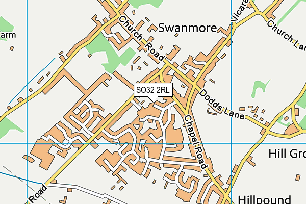 SO32 2RL map - OS VectorMap District (Ordnance Survey)