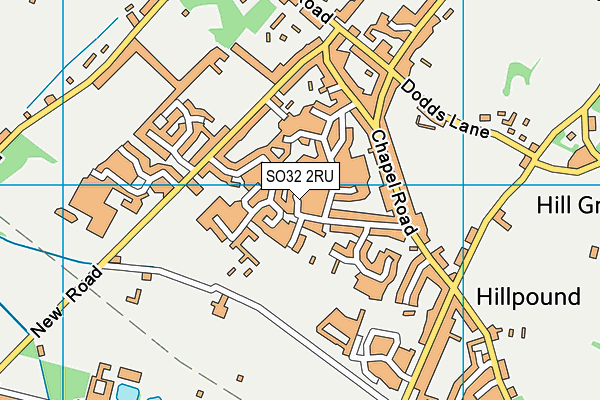 SO32 2RU map - OS VectorMap District (Ordnance Survey)