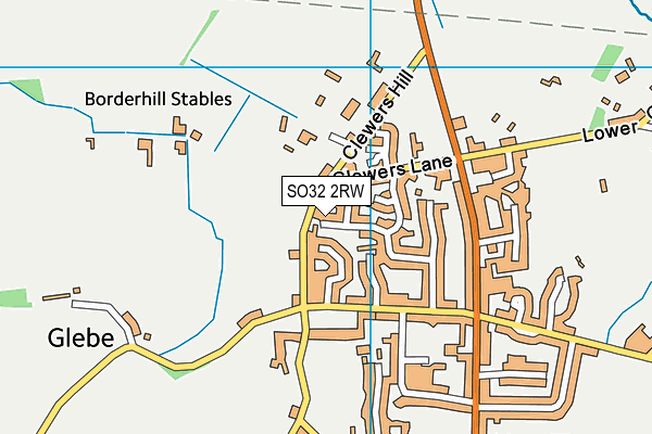 SO32 2RW map - OS VectorMap District (Ordnance Survey)