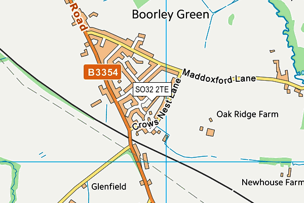 SO32 2TE map - OS VectorMap District (Ordnance Survey)