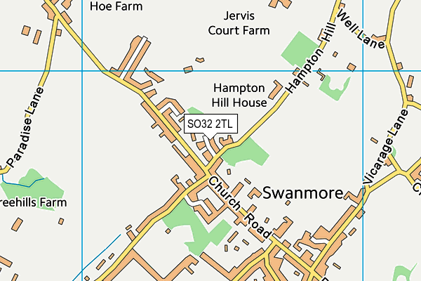 SO32 2TL map - OS VectorMap District (Ordnance Survey)