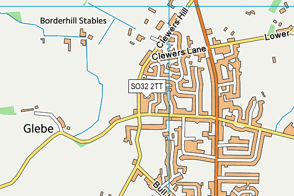 SO32 2TT map - OS VectorMap District (Ordnance Survey)