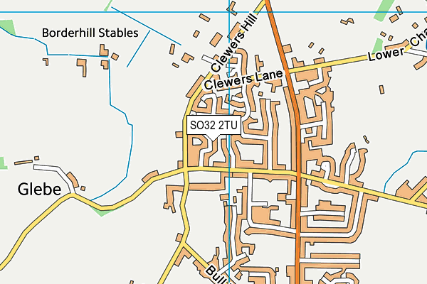 SO32 2TU map - OS VectorMap District (Ordnance Survey)