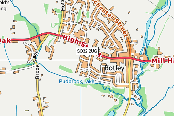 SO32 2UG map - OS VectorMap District (Ordnance Survey)