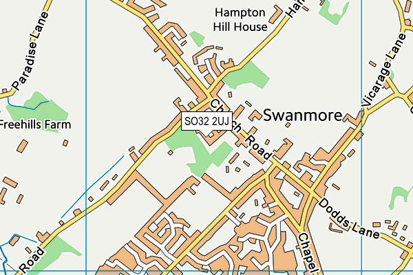 SO32 2UJ map - OS VectorMap District (Ordnance Survey)