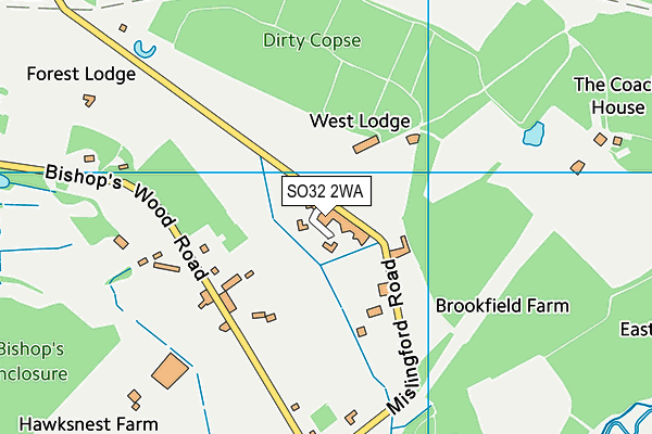 SO32 2WA map - OS VectorMap District (Ordnance Survey)