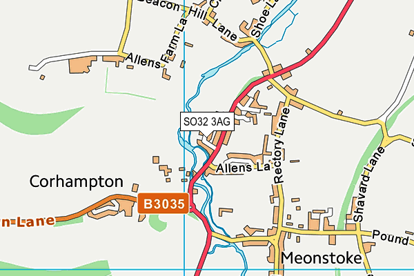 SO32 3AG map - OS VectorMap District (Ordnance Survey)