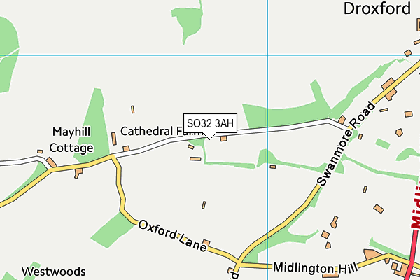 SO32 3AH map - OS VectorMap District (Ordnance Survey)