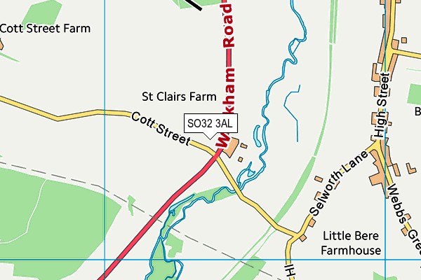 SO32 3AL map - OS VectorMap District (Ordnance Survey)