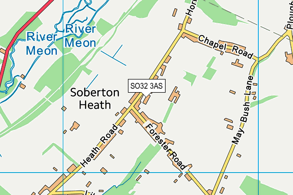 SO32 3AS map - OS VectorMap District (Ordnance Survey)