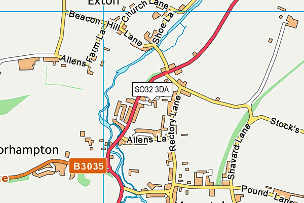 SO32 3DA map - OS VectorMap District (Ordnance Survey)