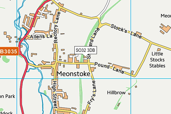 SO32 3DB map - OS VectorMap District (Ordnance Survey)