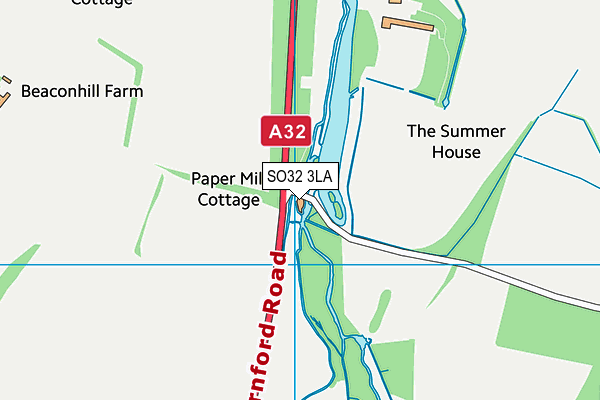 SO32 3LA map - OS VectorMap District (Ordnance Survey)