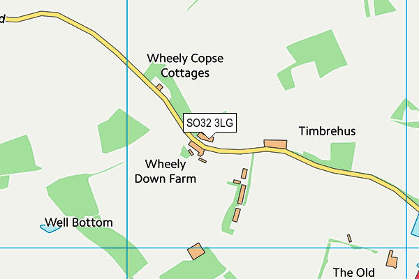 SO32 3LG map - OS VectorMap District (Ordnance Survey)