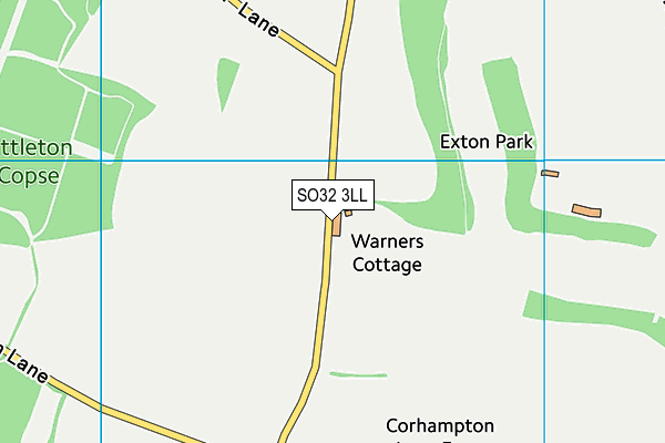 SO32 3LL map - OS VectorMap District (Ordnance Survey)